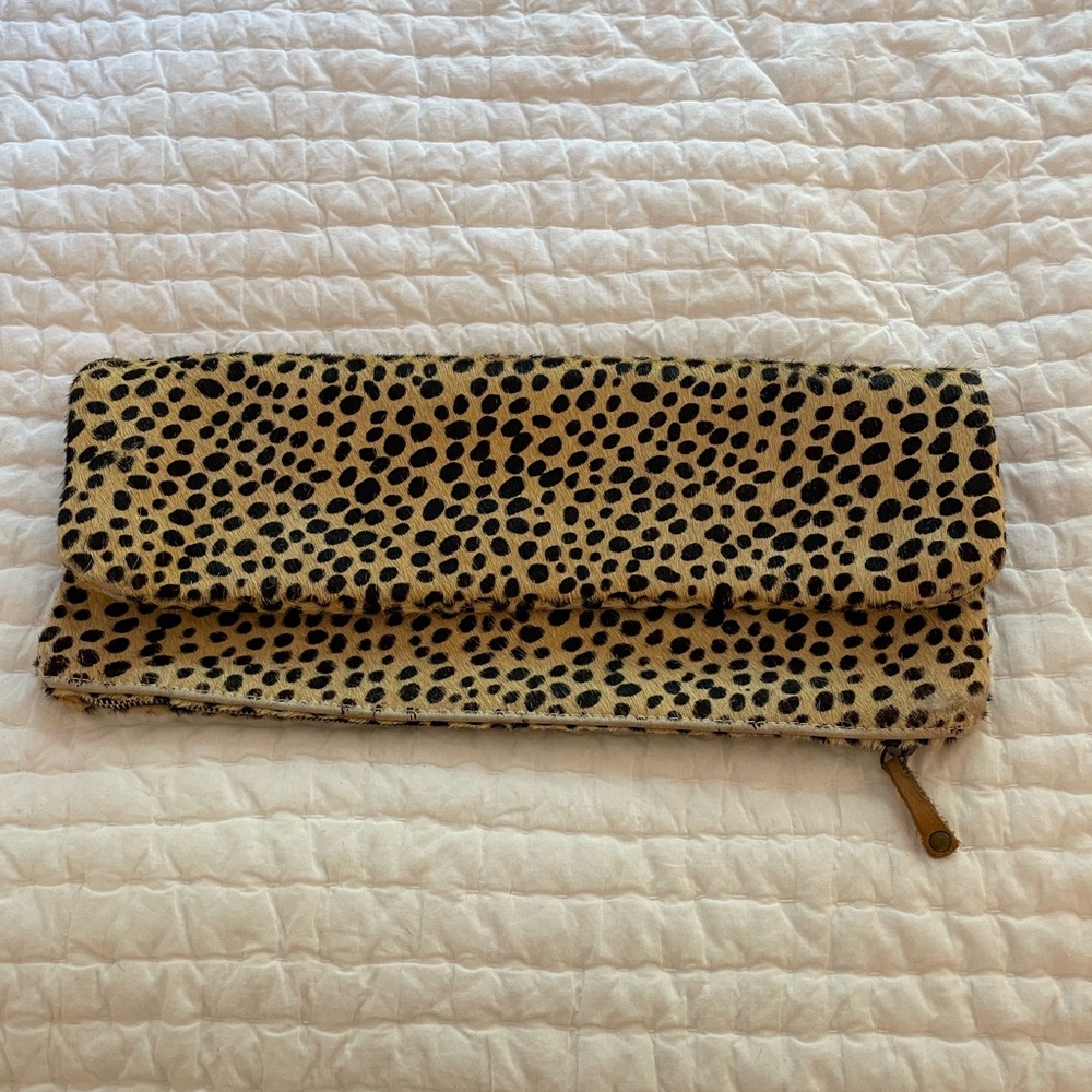 Leopard Print Foldover Clutch